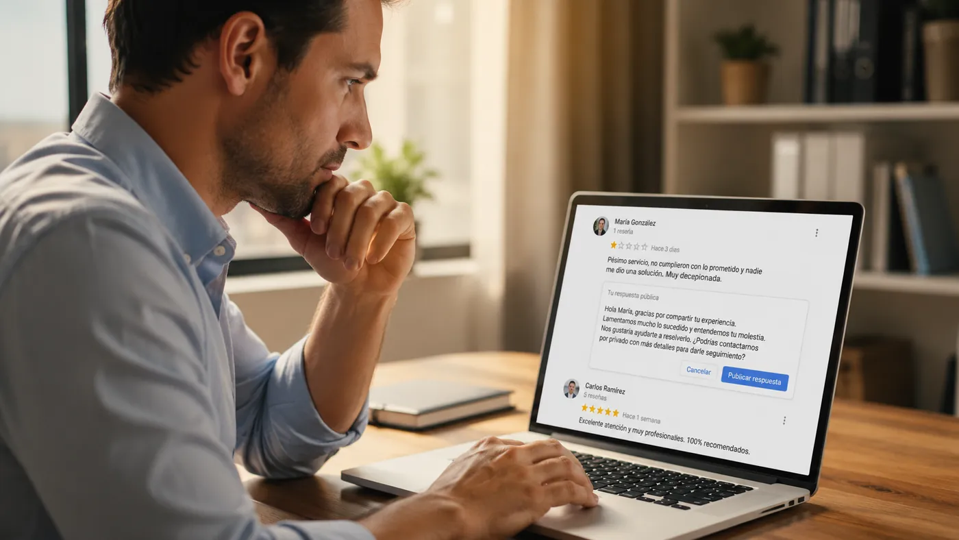 Cómo responder reseñas negativas en Google (con ejemplos listos)